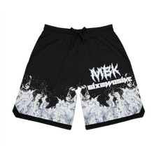 Load image into Gallery viewer, &quot;Ghost Rider&quot; Rib Shorts  Black white fire
