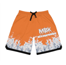 Load image into Gallery viewer, &quot;Ghost Rider&quot; Rib Shorts  Orange white fire
