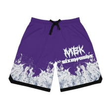 Load image into Gallery viewer, &quot;Ghost Rider&quot; Rib Shorts Purple white fire
